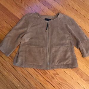 Brown leather suede jacket